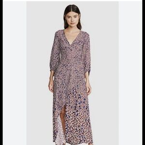 Yigal Azrouel Purple and White Patterned Maxi Dress